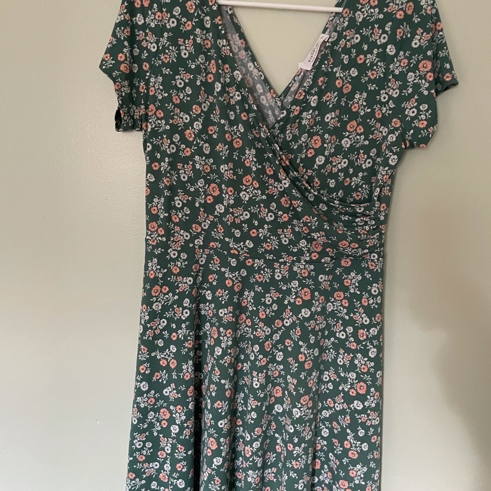 Green floral dress by Kalleigh